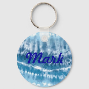 Nyckelring av anpassningsbar Blue Tie Dye