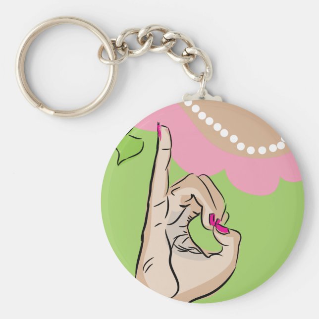 Nyckelring av rosa grönt för verkliga sötter (Framsidan)