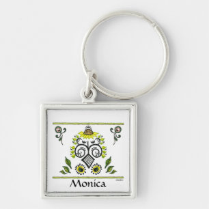 Nyckelring av Solros Folk Art Namn av Alexandra Co