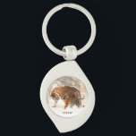 Nyckelring av Winter Tigers anpassningsbar monogra<br><div class="desc">Se min butik om du vill ha fler tigerobjekt.</div>