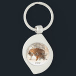 Nyckelring av Winter Tigers anpassningsbar monogra<br><div class="desc">Se min butik om du vill ha fler tigerobjekt.</div>
