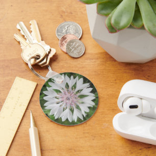 Nyckelring - Basic - White/Rosa Bachelor's Button