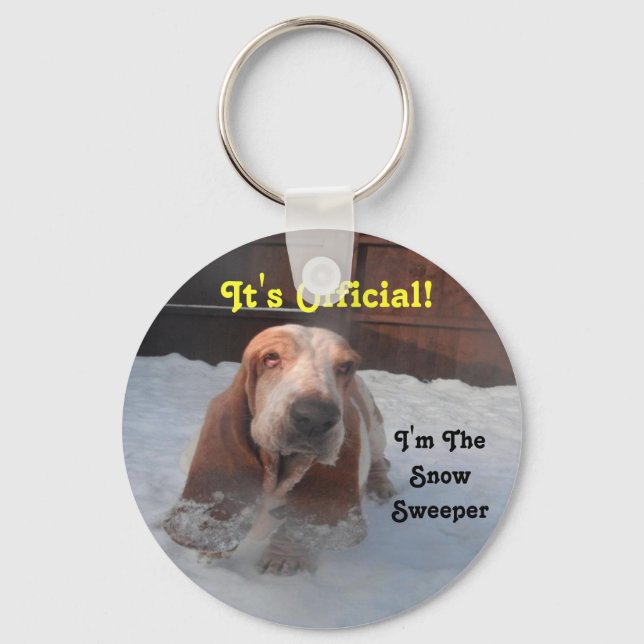 Nyckelring Basset Hound Snöfreser (Framsida)