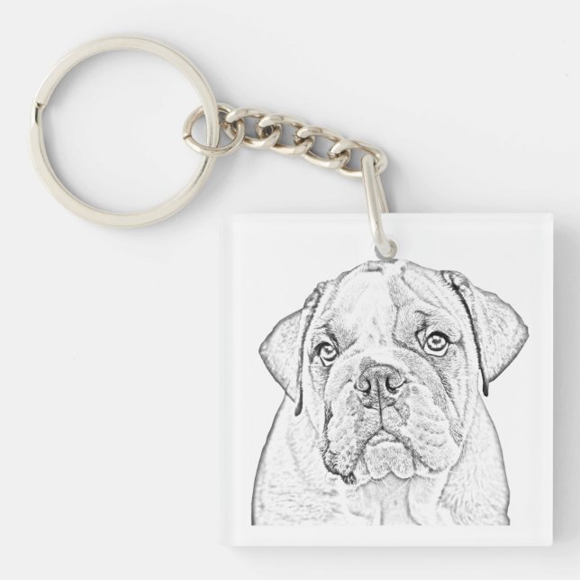 Nyckelring - Engelska bulldog (Framsidan)