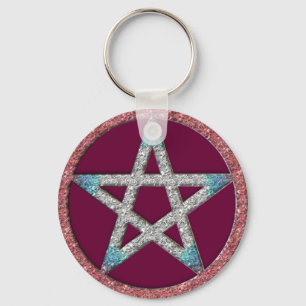 Nyckelring Fob Keychain för PentagramWiccan häxa