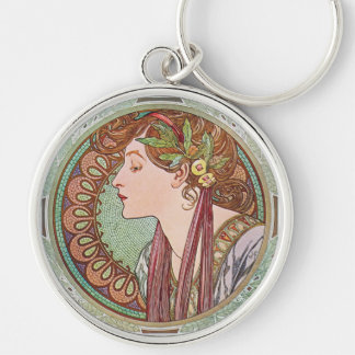 Nyckelring för Alphonse Mucha lagrarart nouveau