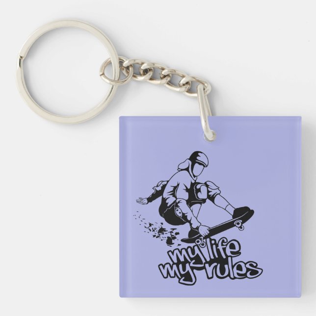 Nyckelring för anpassningsbar av skateboarding (Framsidan)