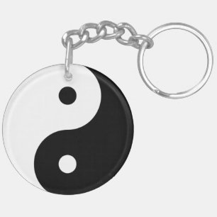 Nyckelring för ansikteYin Yang symboler 2-Sided