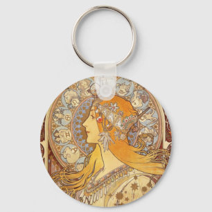 Nyckelring för art nouveauAlphonse Mucha Zodiac