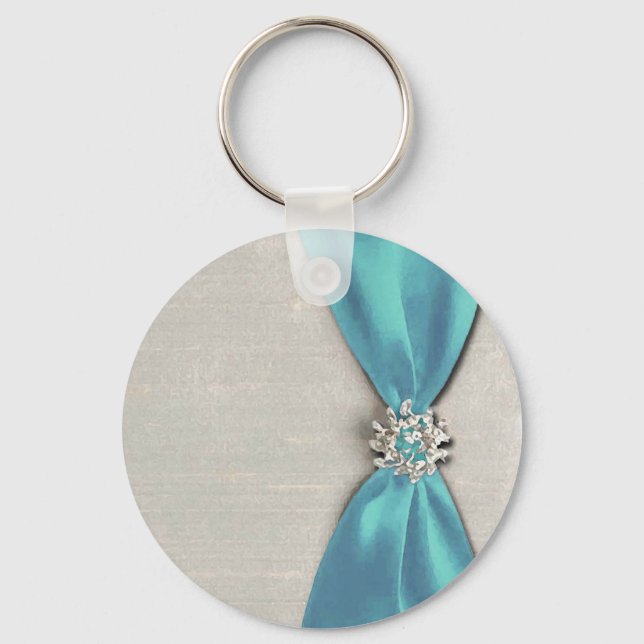 Nyckelring för Blue Satin Ribbon (Framsida)