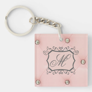 Nyckelring för diamantBling rosor Tufted Monogram