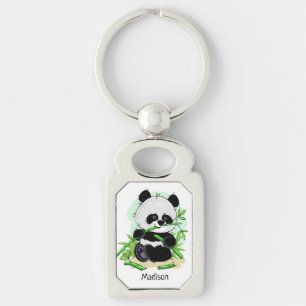 Nyckelring för eget namn för Cute Panda