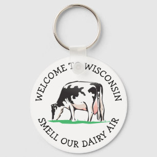 Nyckelring för humor för bonde för Wisconsin