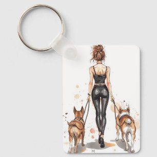 Nyckelring för hundmamma Stylish hundpromenad tj