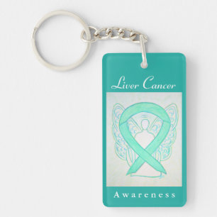 Nyckelring för Liver Cancer Awareness Jade Ribbon