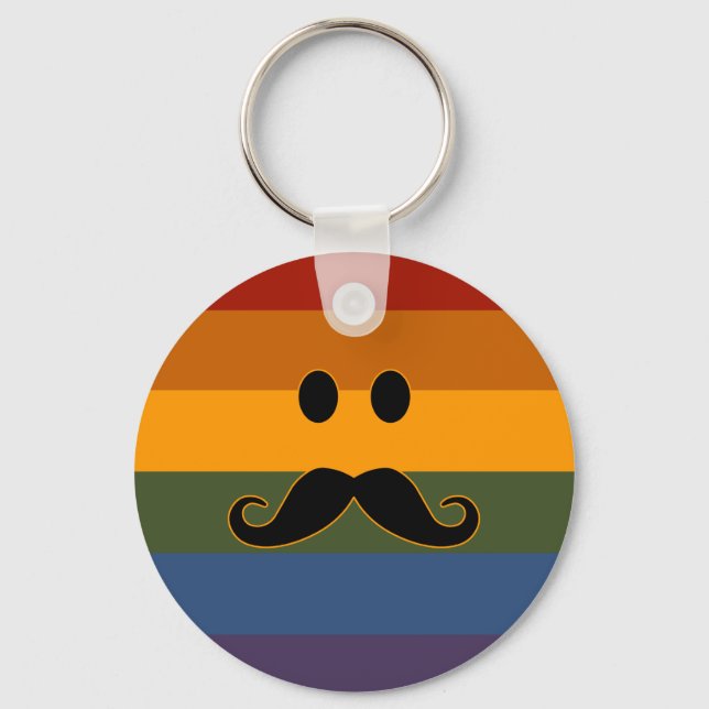 Nyckelring för Mustache-Pridets anpassningsbar (Framsida)