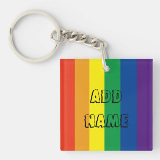 nyckelring för personlig av regnbåge i pride färg
