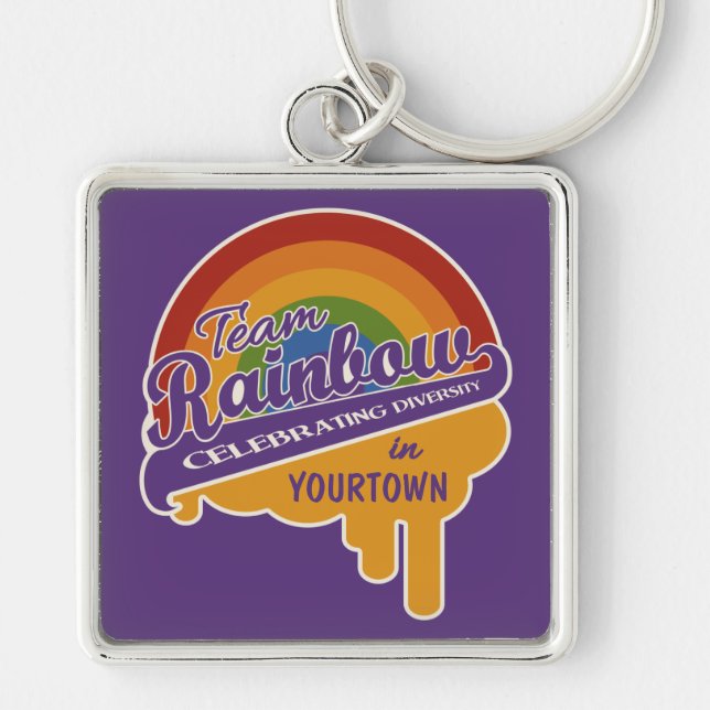 Nyckelring för Team Rainbow anpassningsbar (Framsidan)