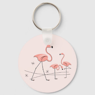Nyckelring för Trio 2 för Flamingo rosa