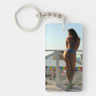 Nyckelring för vackert Beach Babe Sexy Photo