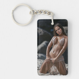 Nyckelring för vackert Beach Babe Sexy Photo