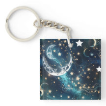 Nyckelring - Icy Blue Celestial Moon