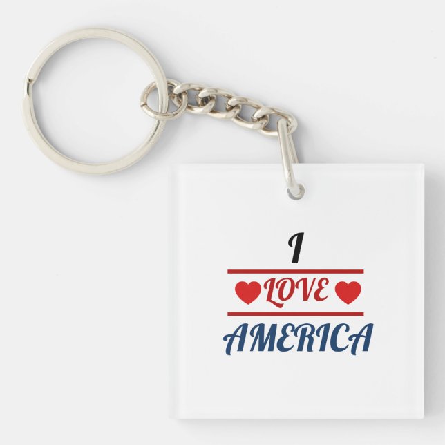 Nyckelring - Jag älskar Amerika (Framsidan)