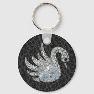 Nyckelring Jewel Swan Läder (017-047)