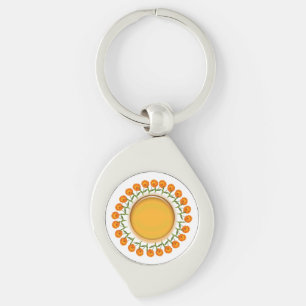 Nyckelring - kalendula och Orange