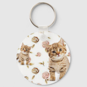 Nyckelring Kitten Cat Blommigt