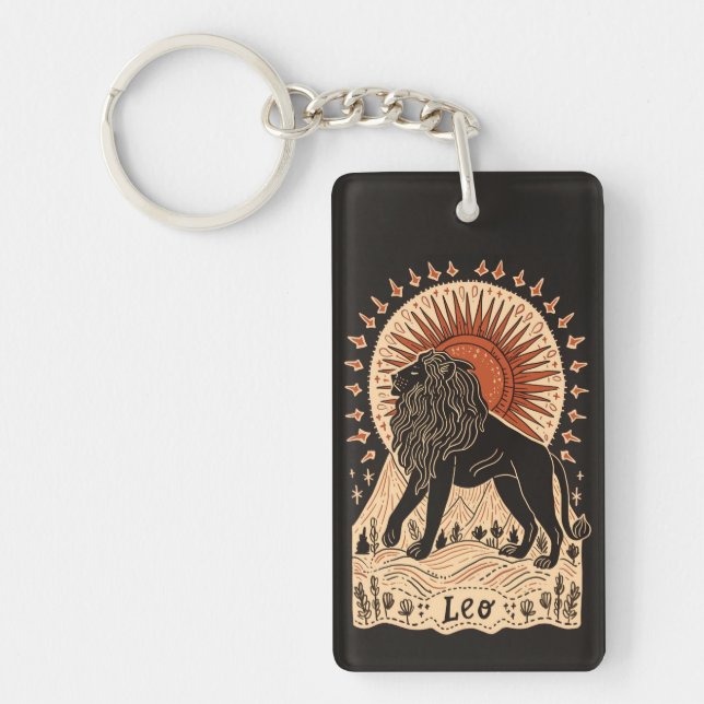 Nyckelring Leo Celestial Zodiac Art (Framsidan)