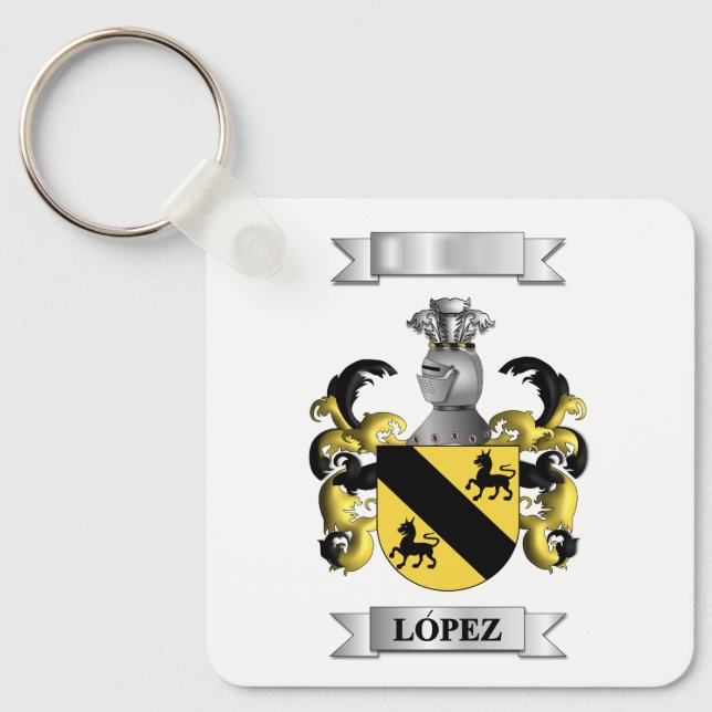 Nyckelring Lopez Efternamn Och Sköld (Framsida)