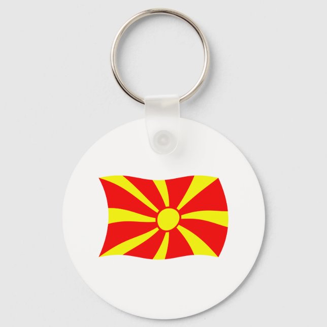 Nyckelring Makedonien Flagga (Framsida)
