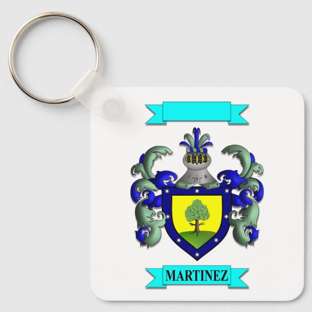 Nyckelring Martinez Efternamn Och Sköld (Framsida)
