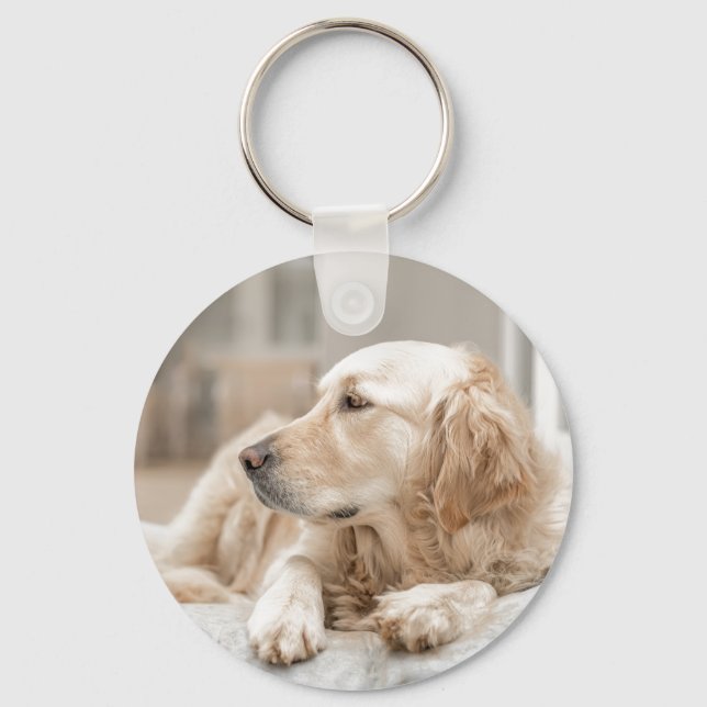 Nyckelring med bild av Golden Retriever (Framsida)