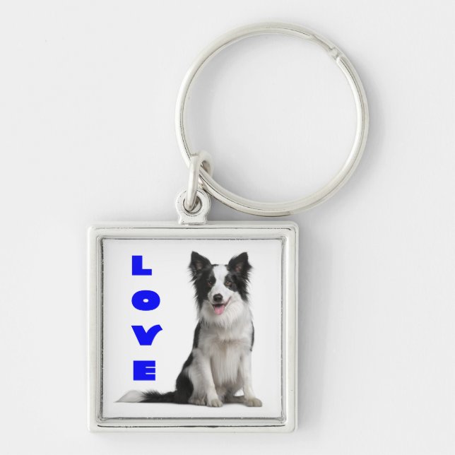 Nyckelring med Border Collie Valp (Framsidan)
