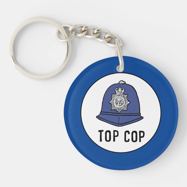 Nyckelring med brittisk polis eller poliskonstapel (Framsidan)