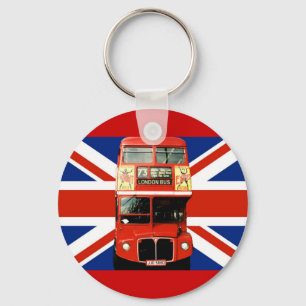 Nyckelring med Buss och brittiska Flagga