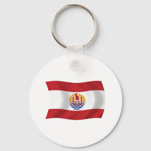 Nyckelring med flagga från Franska Polynesien