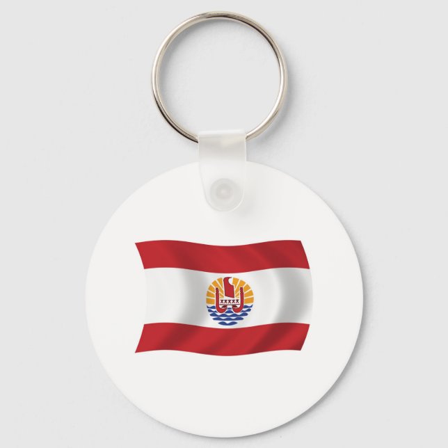 Nyckelring med flagga från Franska Polynesien (Framsida)