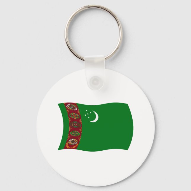 Nyckelring med flaggan av Turkmenistan (Framsida)
