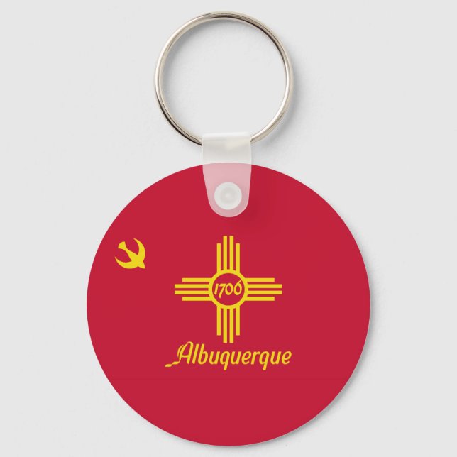 Nyckelring med flaggan för Albuquerque, New Mexico (Framsida)