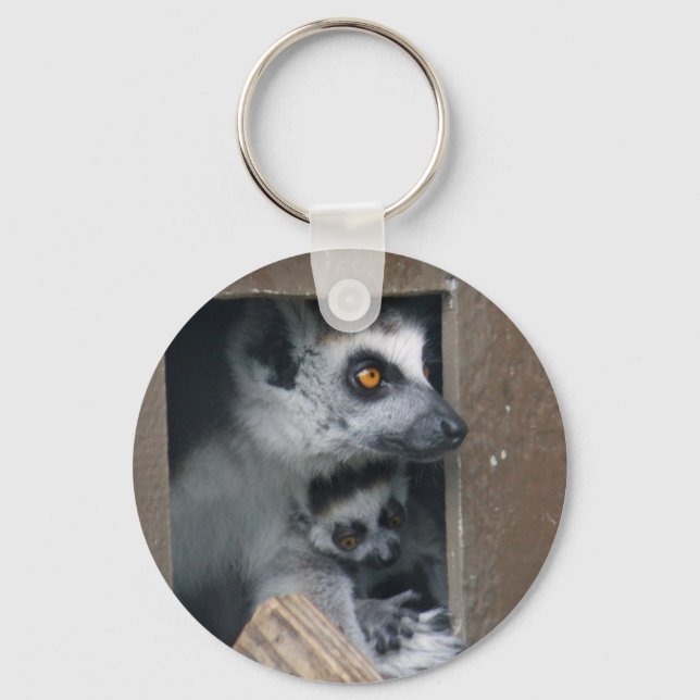 Nyckelring med lemurmoder och unge (Framsida)