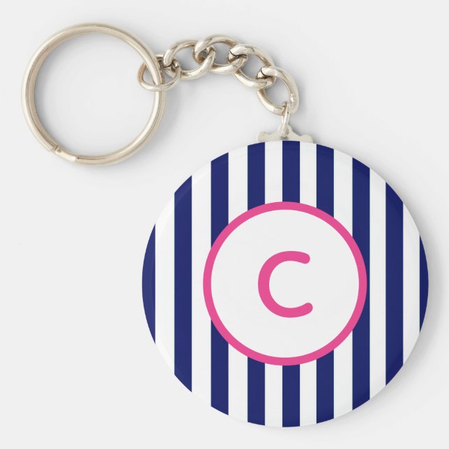 Nyckelring med navystripemonogram (Framsidan)