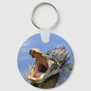 Nyckelring med Open Mouthed Alligator