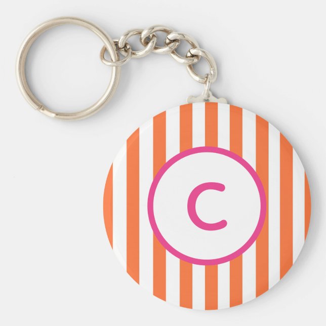 Nyckelring med Orange Rand Monogram (Framsidan)