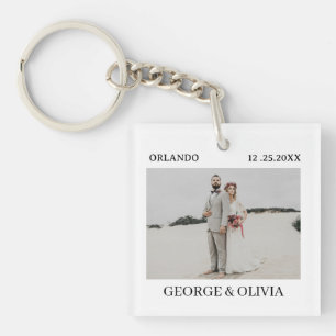 Nyckelring med polaroidstil som bröllopsgåva