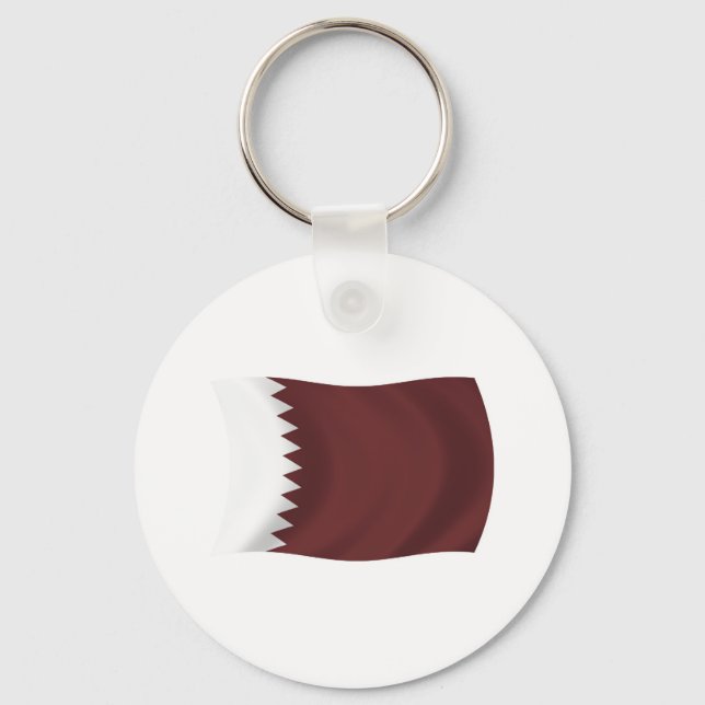 Nyckelring med Qatars flagga (Framsida)