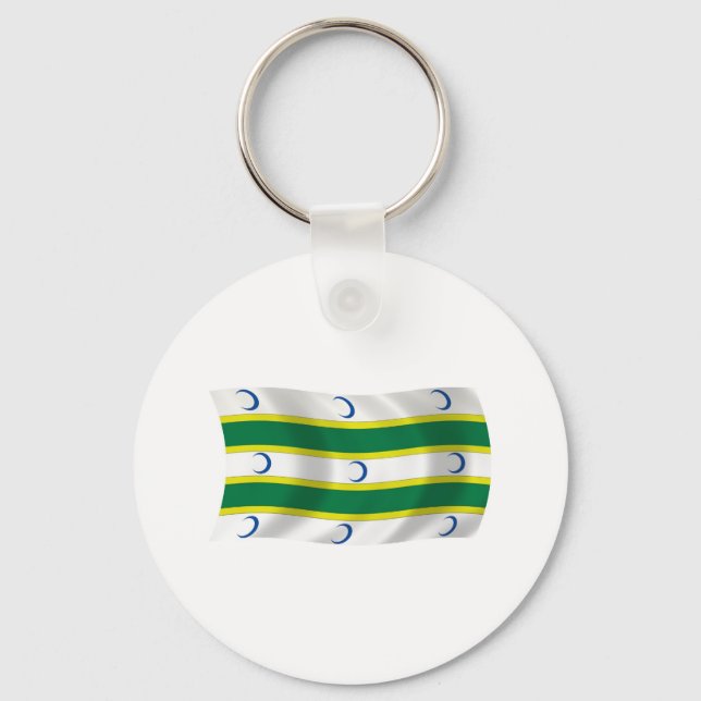 Nyckelring med Turkmenska flaggan (Framsida)