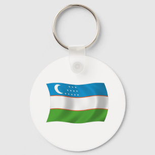 Nyckelring med Uzbekistans flagga
